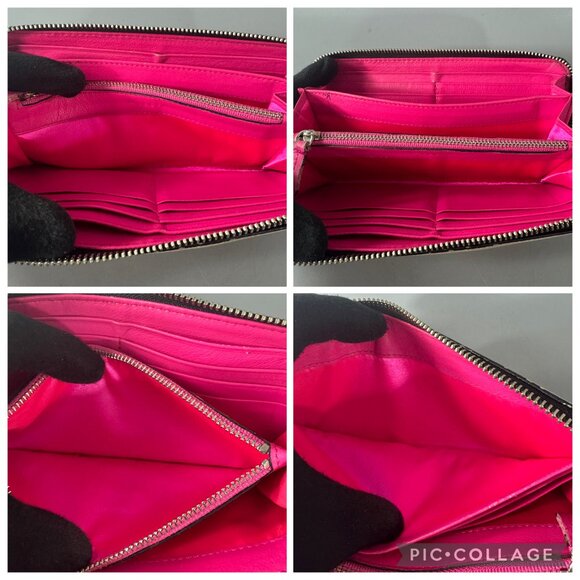 Milly Tri-color Leather Zip-around Long Wallet - Picture 10 of 13